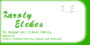 karoly elekes business card